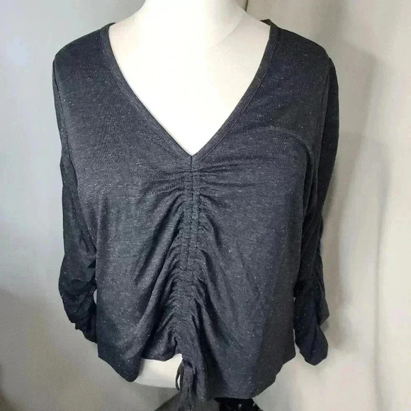 NWT Lane Bryant Gray Sparkle Long Sleeve Top Plus Size 26/28 - Picture 1 of 9